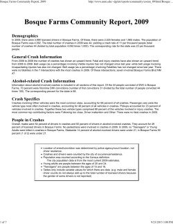 Bosque Farms Community Report, 2009