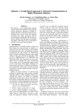 Opinosis: A Graph Based Approach to Abstractive Summarization of