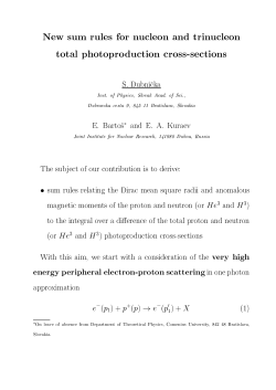New sum rules for nucleon and trinucleon total - INFN-LNF