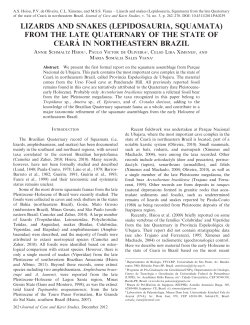 LIZARDS AND SNAKES (LEPIDOSAURIA, SQUAMATA) FROM THE