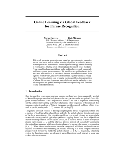 Online Learning via Global Feedback for Phrase Recognition