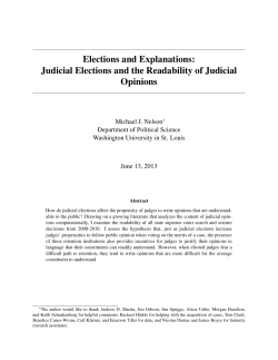 Elections and Explanations: Judicial Elections