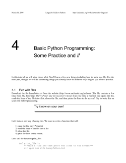 Basic Python Programming