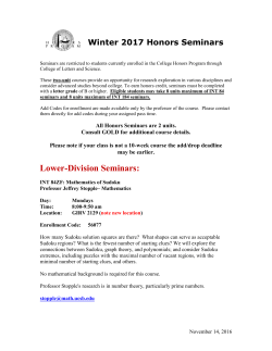 Fall 2009 Freshman Seminar Descriptions