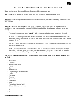 CHANGE ANALYSIS WORKSHEET- The Actual, the Ideal and the