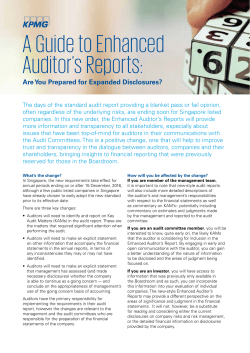 A Guide to Enhanced Auditor`s Reports