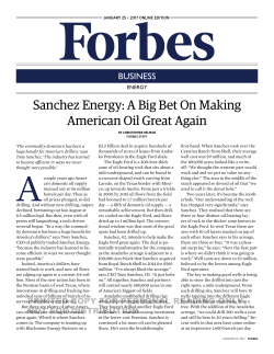 Read Full Article - Sanchez Energy Corporation