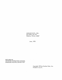 softvvare instructi()n manual hardware multiply/divide test