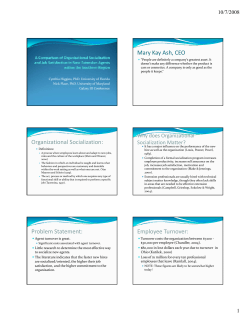 Mary Kay Ash, CEO Organizational Socialization: Problem