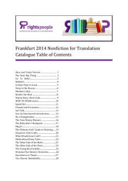 Frankfurt 2014 Nonfiction for Translation Catalogue