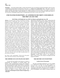 end to end encryption: an answer to security concerns in the private