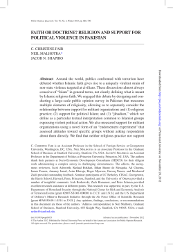 Faith or Doctrine? Religion and Support for Political - Q-APS