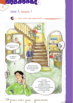 Unit 7, lesson 1 - Acad&eacute;mie en ligne