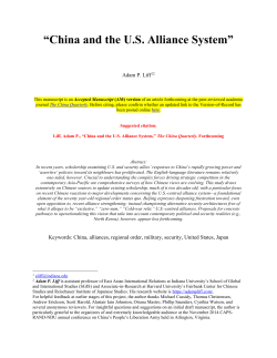 China and the US Alliance System