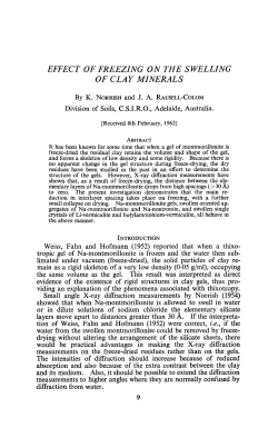 EFFECT OF FREEZING ON THE SWELLING OF CLAY MINERALS