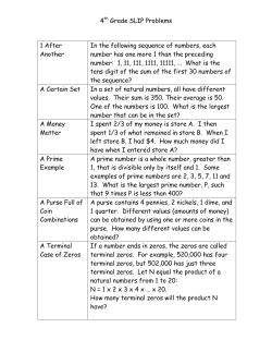 4th Grade SLIP Problems 1 After Another In the