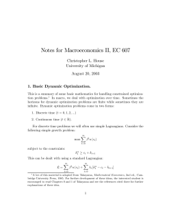 Notes for Macroeconomics II