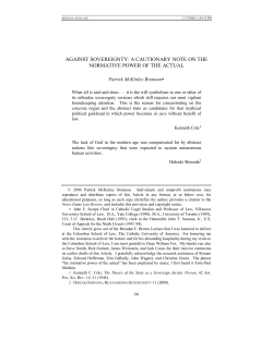 against sovereignty: a cautionary note on the