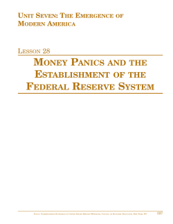 money panics and the establishment of the federal reserve system