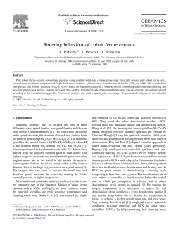 Sintering behaviour of cobalt ferrite ceramic