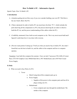 How To Build A PC &ndash; Informative Speech