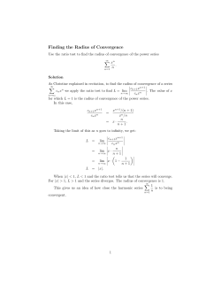 Finding the Radius of Convergence