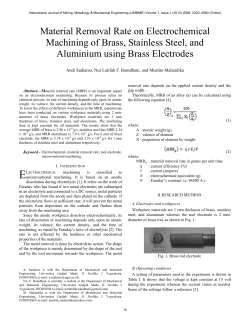 Material Removal Rate on Electrochemical Machining of