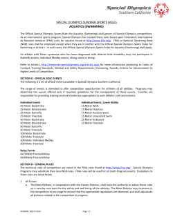 special olympics summer sports rules aquatics (swimming)