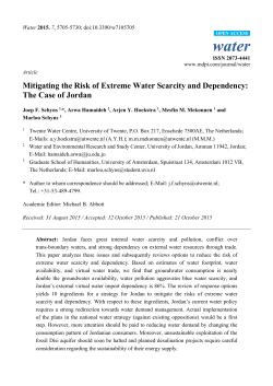 Mitigating the Risk of Extreme Water Scarcity and Dependency: The