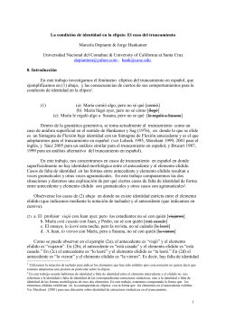 La condici&oacute;n de identidad en la elipsis: El caso del truncamien