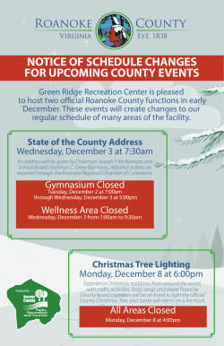 notice of schedule changes for upcoming county events