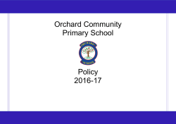 Orchard Community Primary School Policy 2016-17