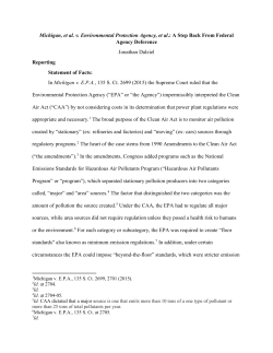 Michigan, et al. v. Environmental Protection Agency, et al.: A Step