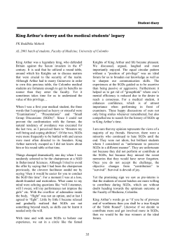 King Arthur`s dowry and the medical students` legacy