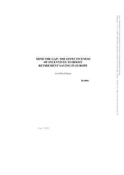 mind the gap: the effectiveness of incentives to boost retirement