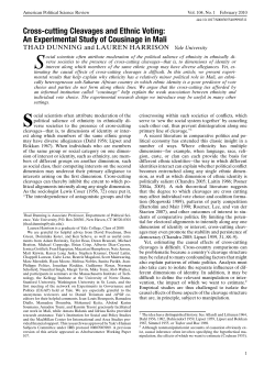 Cross-cutting Cleavages and Ethnic Voting: An
