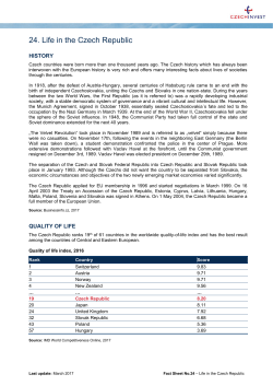 Fact Sheet: Life in the Czech Republic
