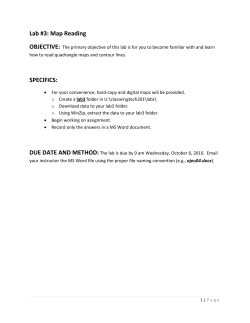 Lab #3: Map Reading SPECIFICS: