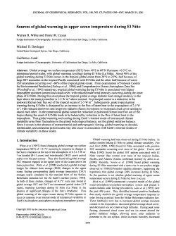 Sources of global warming in upper ocean temperature during El