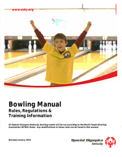 Bowling Manual - Special Olympics Kentucky