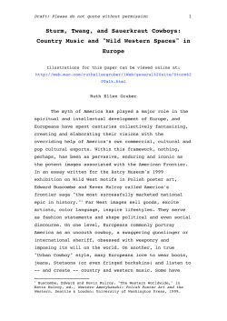 Sturm, Twang, and Sauerkraut Cowboys