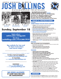 Sunday, September 18 - The Josh Billings RunAground
