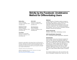 Strictly by the Facebook: Unobtrusive Method for