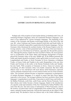 gothic loans in romance languages - Digital Library of the Faculty of