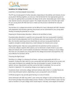 Guidelines for College Success - Organization for Autism Research
