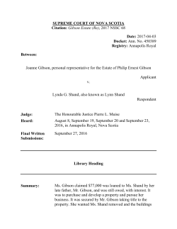 Gibson Estate (Re) - The Courts of Nova Scotia