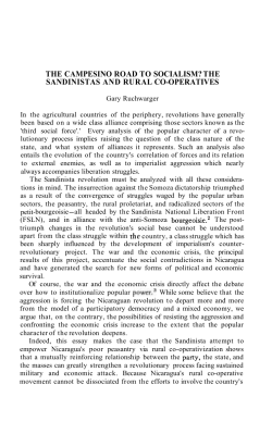 the campesino road to socialism? the sandinistas and rural co