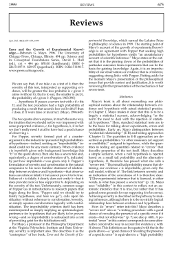 Error and the Growth of Experimental Knowledge.&mdash;Deborah G