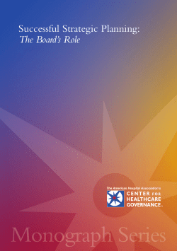 Successful Strategic Planning: The Board`s Role