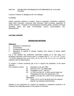 SEPARATION TECHNIQUES IN ENVIRONMENTAL ANALYSIS